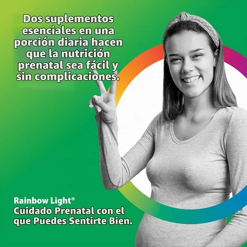 Vista 3 de Rainbow Light Prenatal Daily Duo: Prenatal One Multivitamin and Prenatal DHA- 30 Tablets and 30 Softgels (El embalaje puede variar)