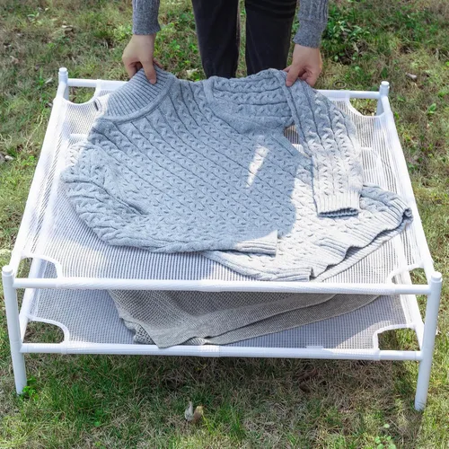 Vista 29 de STORAGE MANIAC Estante para Secar Suéteres, Estante de Secar Ropa de Malla, Estante de Secar Ropa de lavandería Apilable, Secador Plano