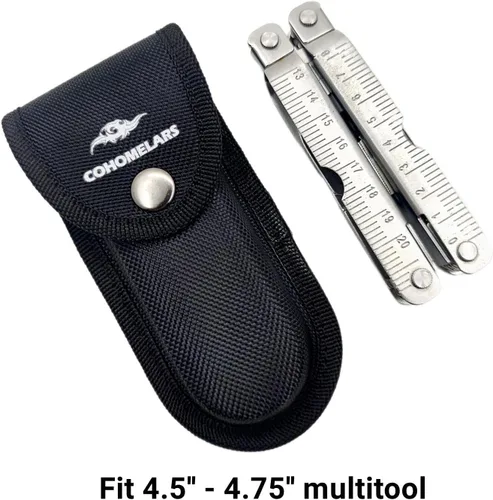Vista 2 de Bolsa de nailon (tamaño mediano) para multiherramienta de 4.5 a 4.75 pulgadas, funda de nailon de transporte horizontal para cuchillos plegables