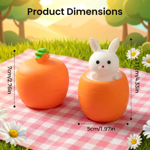 Vista 3 de Esenciales para la cesta de Pascua, nuevo conejo de zanahoria 2026, conejo de Pascua hecho a mano, conejo de zanahoria de Pascua para rellenos