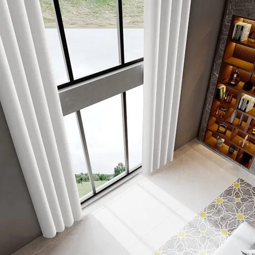 Vista 8 de Niyati Cortinas opacas extralargas – Cortinas de sala de estar de 2 pisos de alto – Cortinas altas para techos altos o cortinas largas de ventana