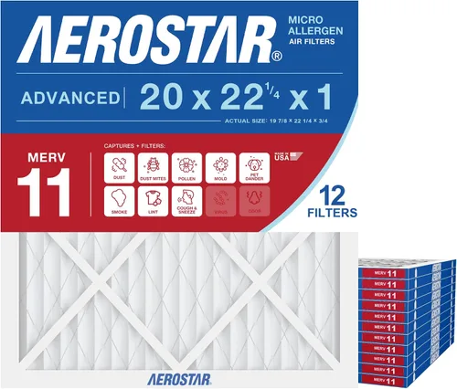 Vista 10 de Aerostar Multi - Filtro de aire de 1 pulgada para aire acondicionado y horno, Blanco Filtro de CA y HVAC, tamaño real (19 7/8 x 22 1/4 x 3/4), MPR