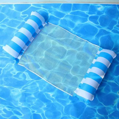 Vista 2 de Hamaca flotante para piscina, silla de agua, plegable, inflable para natación, tumbona flotante para adultos familiares – 2