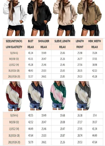 Vista 4 de Asvivid Sudadera con capucha para mujer, de manga larga, ligera, holgada, con bolsillo