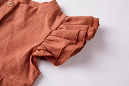 Vista 4 de Niyage Vestido sin mangas para niños pequeños, vestidos de fiesta casuales para niñas, de algodón, con lazo y lazo, vestido bohemio casual