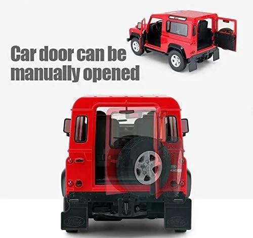 Vista 6 de Rastar Radio Control remoto Escala 1/14 Land Rover Denfender con licencia RC Modelo Auto (Rojo)