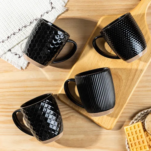 Vista 7 de GBhome - Juego de 4 tazas de café grandes hechas a mano de 16 onzas