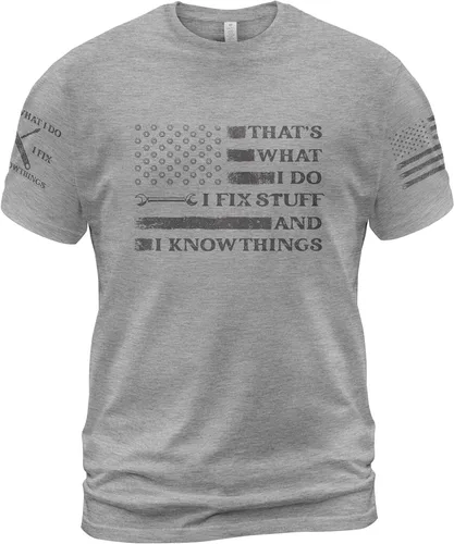Vista 12 de Camiseta I Fix Stuff para hombre, camiseta Know Things 11 Negro