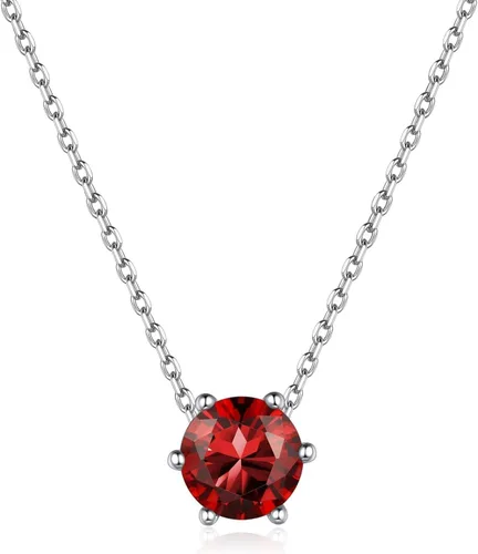 Vista 12 de ChicSilver Birthstone Necklace for Women 925 Sterling Silver Stone Necklace 925 Sterling Silver, Hypoallergenic for Sensitive Skin, 12-Months Zafiro