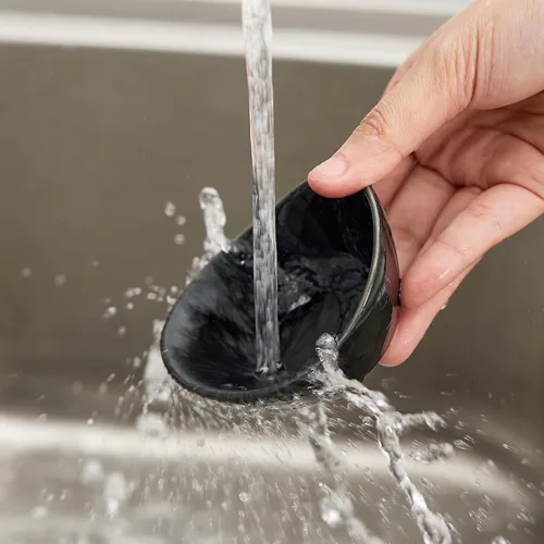 Vista 5 de Juego de accesorios de cerámica para embutidos de 6 tazas individuales de salsa de 1.5 onzas, platos de salsa de soja, platos de postre pequeños