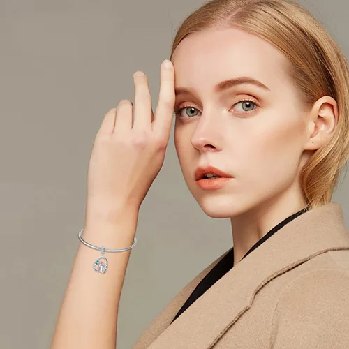 Vista 12 de PROESS Dije para padre, madre e hija, pulsera de plata de ley para pulseras, regalos de cumpleaños, día de San Valentín, para hija, madre, amante