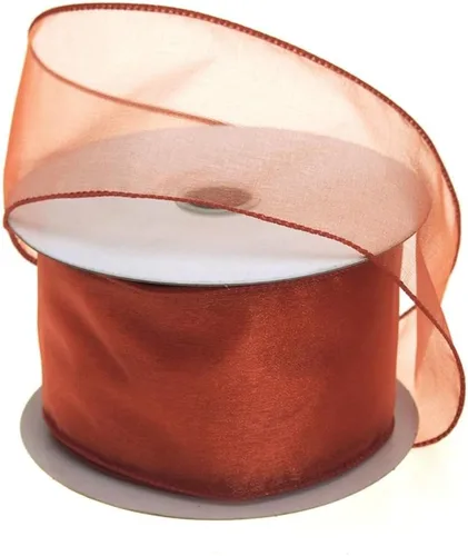 Vista 25 de Homeford Cinta de gasa transparente con borde con alambre, 25 yardas (1-1/2 pulgadas, belleza)