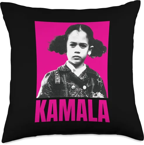 Vista 4 de Kamala Harris Girl Cute Melanin Retro Vintage Black History Throw Pillow