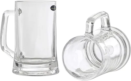 Vista 3 de Amlong Crystal Taza de cerveza sin plomo – 12 oz (derecho para 1 botella), juego de 2