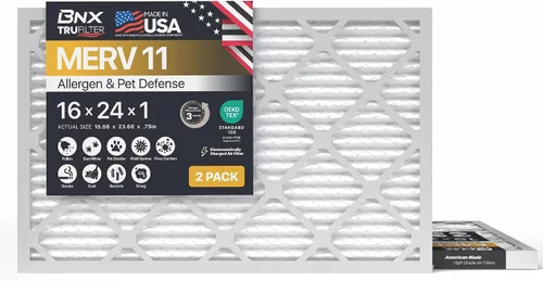 Vista 52 de BNX TruFilter - Filtro de aire MERV 11 de 10 x 10 x 1 pulgadas (paquete de 4) – Fabricado en Estados Unidos – Defensa contra Alérgenos Filtros