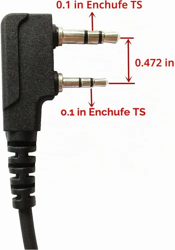 Vista 3 de K-Storm - Auricular de tubo acústico de radio compatible con Kenwood Walkie Talkie Auriculares de vigilancia de 2 pines con micrófono Baofong
