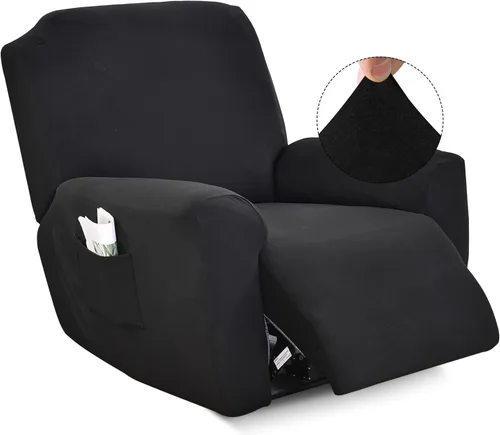 Vista 12 de Iauddy - Funda elástica para sillón reclinable de 4 piezas, protector de muebles suave y ajustado para sillón reclinable con bolsillo, funda