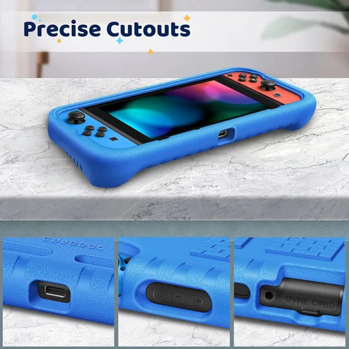 Vista 8 de Fintie Kids Case Compatible with Nintendo Switch w2 Game Card Slots - Ultralight Shockproof Protective Cover with Ergonomic Grip, Kids Friendly Grip