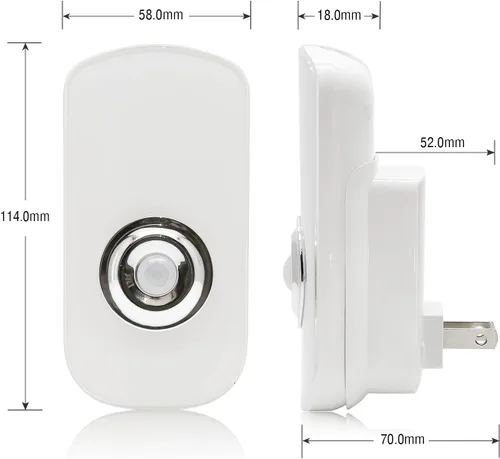 Vista 3 de Sensky Luz Nocturna con Sensor de Movimiento 3-en-1 Enchufable, Linterna Recargable, Luz de Emergencia para Dormitorio, Baño, Sala de Estar