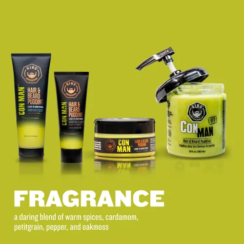 Vista 4 de GIBS Con Man Hair & Beard Pudding - Leave In Conditioner - Curl Definer - Moisturizer