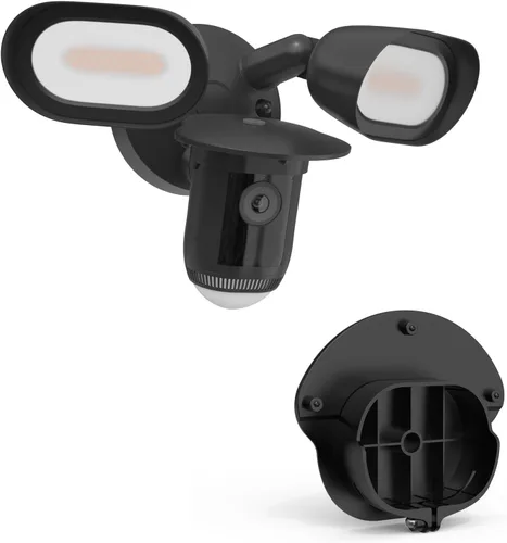 Vista 9 de Cubierta de cámara de sombra de lluvia solar compatible con R-ing Floodlight Cam Wired Pro, para reflector R-ing al aire libre, resistente a la Negro