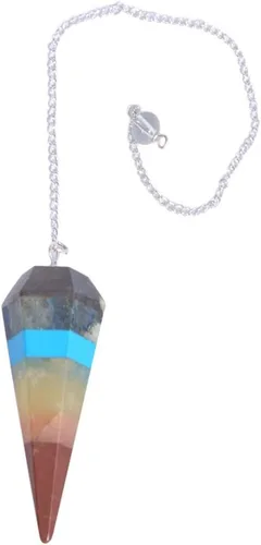 Vista 7 de WholesaleGemShop Péndulo facetado de cristal de piedras preciosas naturales