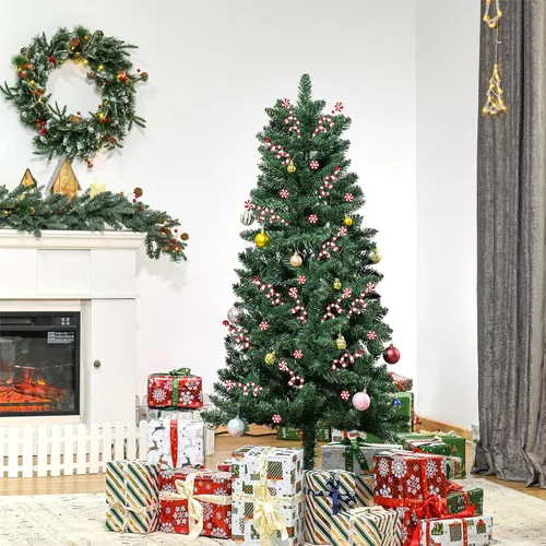 Vista 7 de Juego de 20 piezas de palillos de árbol de Navidad, adornos rojos y blancos, decoración de campanas de caramelo