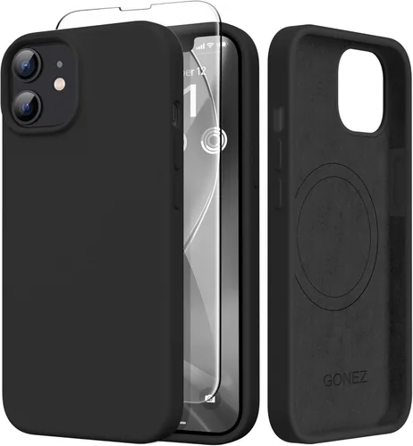 Vista 143 de GONEZ Funda magnética para iPhone 14, compatible con Magsafe, con protector de pantalla + protector de cámara, forro de microfibra antiarañazos