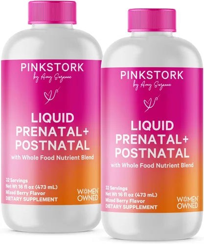 Vista 10 de Pink Stork Vitaminas prenatales líquidas: mezcla orgánica de alimentos integrales + folato + hierro + zinc + vitamina C + saúco + biotina, mejor