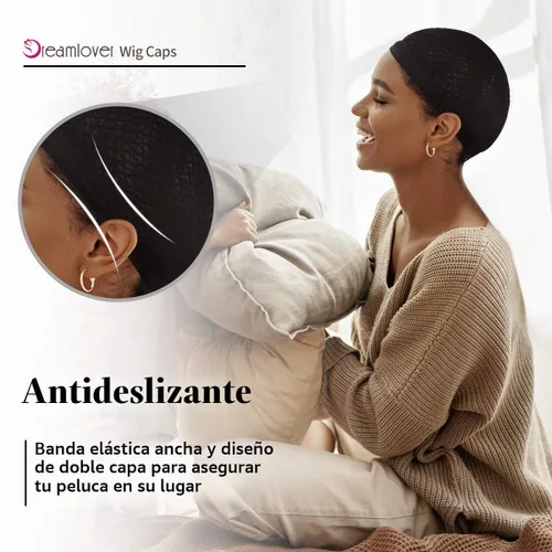 Vista 3 de Dreamlover Red de peluca negra para cabello largo, 2 piezas Negro