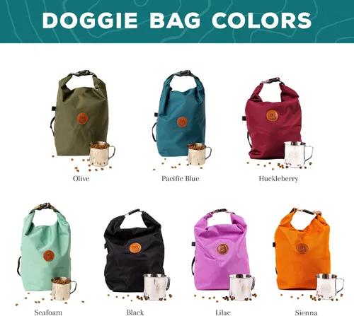 Vista 4 de Wilderdog Bolsa para perros - Resistente al agua, portador de croquetas portátil y taza de acero inoxidable - Negro