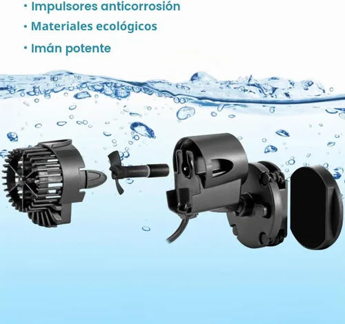 Vista 4 de AQQA Wave Maker, bomba de circulación de acuario 530GPH