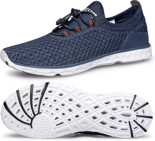 Vista 14 de DOUSSPRT Men's Water Shoes Quick Dry for Beach Swim Pool Fishing Negro (Allblack)