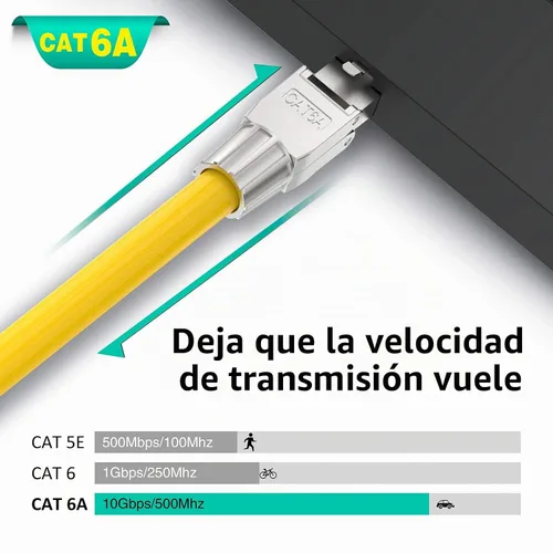 Vista 5 de VCELINK Conectores RJ45 Cat6A sin herramientas, tapones de terminación Ethernet blindados reutilizables para cable SFTP UTP de 23 AWG, enchufe