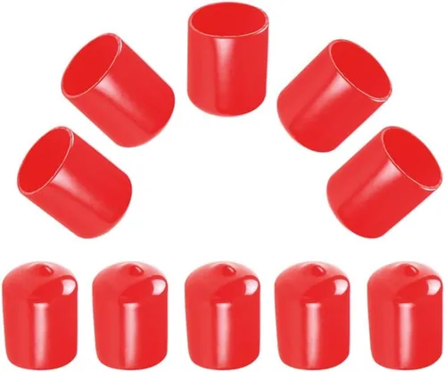 Vista 9 de Cubierta de tapa de extremo redondo de goma de 0.59 pulgadas (0.591 in), protectores de rosca de tornillo de PVC flexible de tubería de tubería