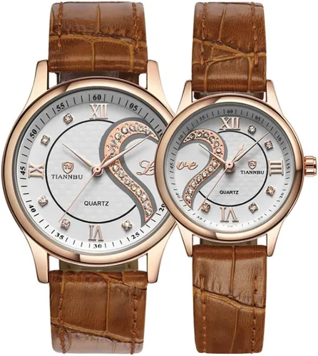 Vista 4 de DREAMING Q&P Relojes de pulsera de cuero ultrafinos para él y para ella