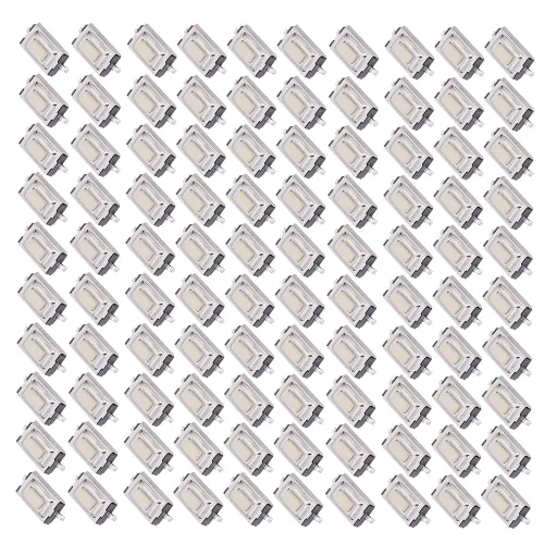 Vista 8 de Interruptor de botón táctil momentáneo, 100 interruptores de botón táctil de 0.118 x 0.236 x 0.098 in de alta sensibilidad de respuesta rápida Micro