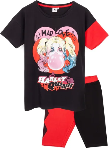 Vista 4 de DC Comics Harley Quinn Pyjamas Womens Mad Love T-shirt & Cycling Short Set
