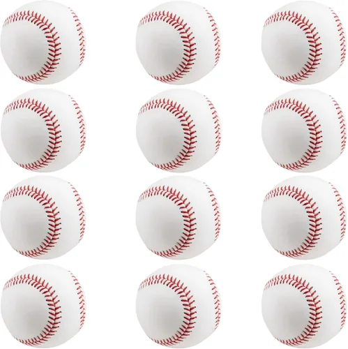 Vista 8 de Rarapop Blank Standard Baseball Balls, Official Size 9 Inch Leather Covered Practice Baseball Training Ball for League Play, Pitching, Hitting