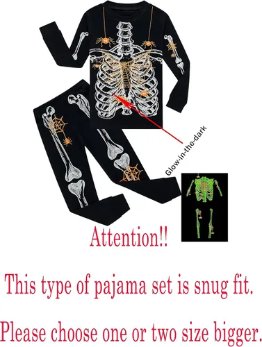 Vista 2 de Family Feeling Conjunto de pijama de 2 piezas para niños y niños pequeños, 100% algodón