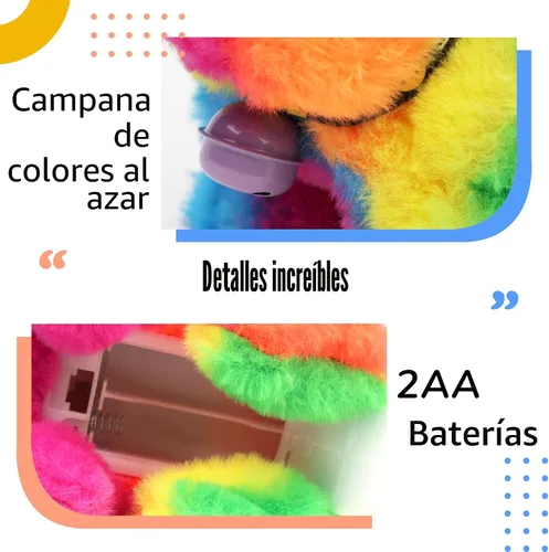 Vista 5 de Hopearl - Conejo saltarín con campana, interactivo, mascota electrónica de peluche con sonidos y movimientos, orejas que se mueven y nariz que se