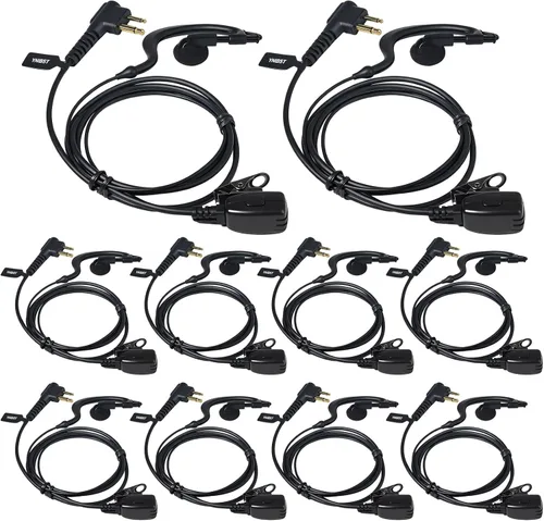 Vista 7 de Auricular Walkie Talkie en forma de G de 2 pines con micrófono PTT