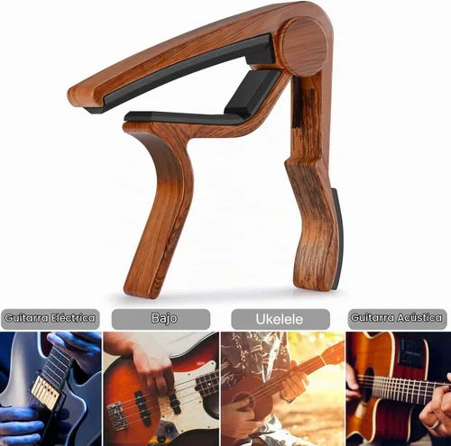 Vista 2 de Púas de guitarra cejilla afinador de guitarra clip para ukelele acústico bajo guitarra clásica