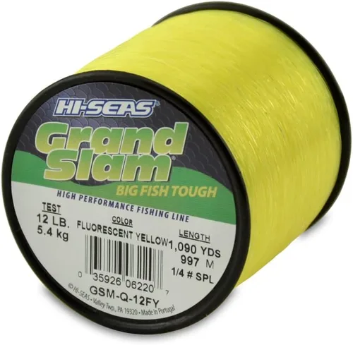 Vista 42 de HI-SEAS Línea de pesca de monofilamento Grand Slam - Fuerte y resistente a la abrasión en transparente, rosa, verde, azul humo, amarillo Amarillo