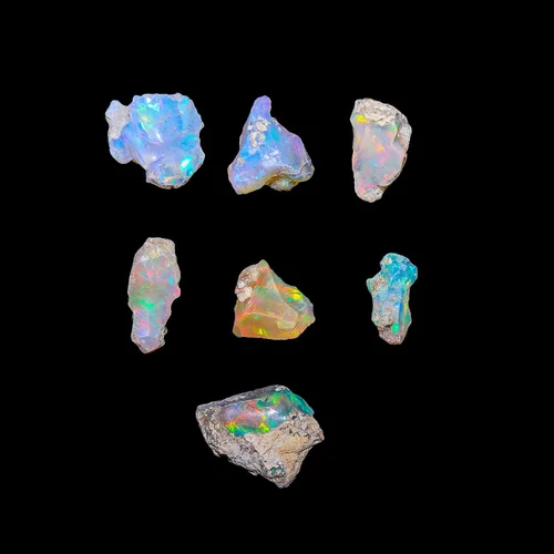 Vista 5 de Jaguar Gem New Lot 50 unidades de piedra natural de ópalo etíope áspero de grado A, suministro de cristales crudos, piedras preciosas para hacer