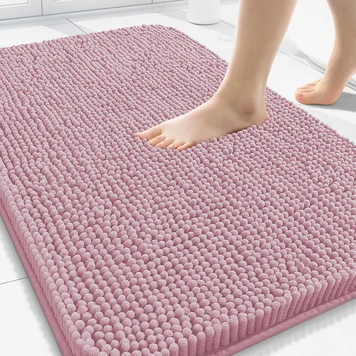 Vista 103 de Arotive Alfombras de baño de felpilla extrasuaves y absorbentes, de 24 x 16 pulgadas, lavables a máquina, parte trasera de goma antideslizante