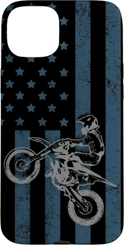 Vista 9 de Dirt Bike US Flag Vintage Motocross Racing Case for iPhone 17