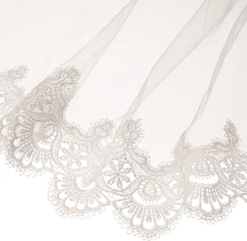 Vista 7 de BIJOU - Wedding Veils For Brides - Beautiful Mid-length - 40 inches Length - Bridal Veil With Lace Trim
