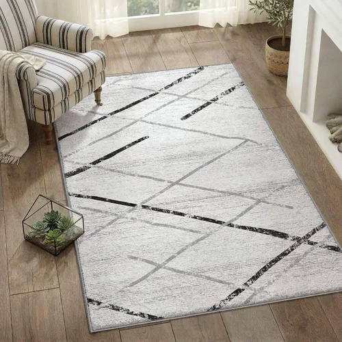 Vista 265 de jinchan Alfombra marroquí de pasillo 2x6 - Alfombra de pasillo lavable a máquina para cocina, alfombra moderna geométrica suave de pelo bajo