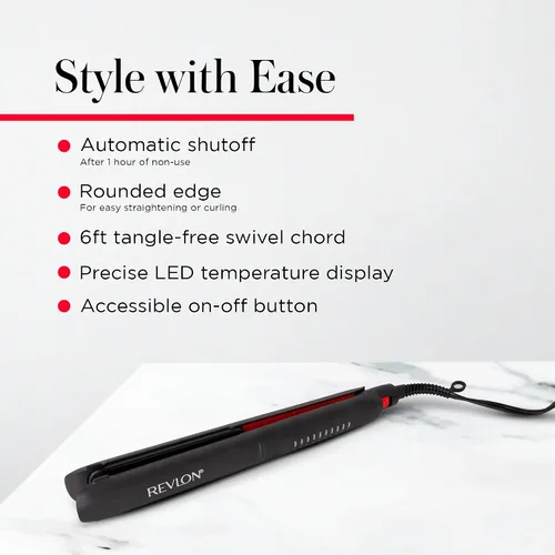 Vista 6 de REVLON Smoothstay Alisador de Cabello de 1 Pulgada - La plancha plana con infusión de aceite de coco ayuda a mejorar el brillo y la suavidad, reduce